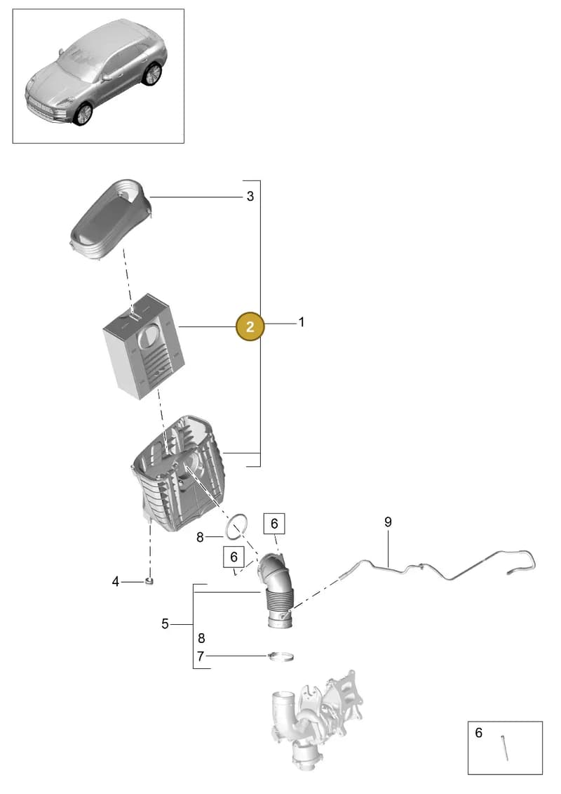 95B971341 — Porsche Macan (2018-2022) diagram p52000142, position 2