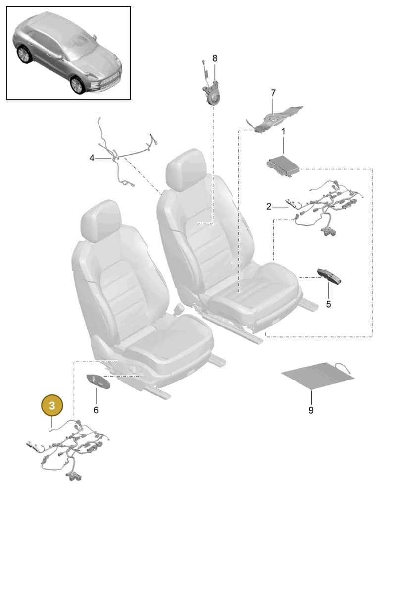 95B971364AL — Porsche Macan (2018-2022) diagram p52817520, position 3