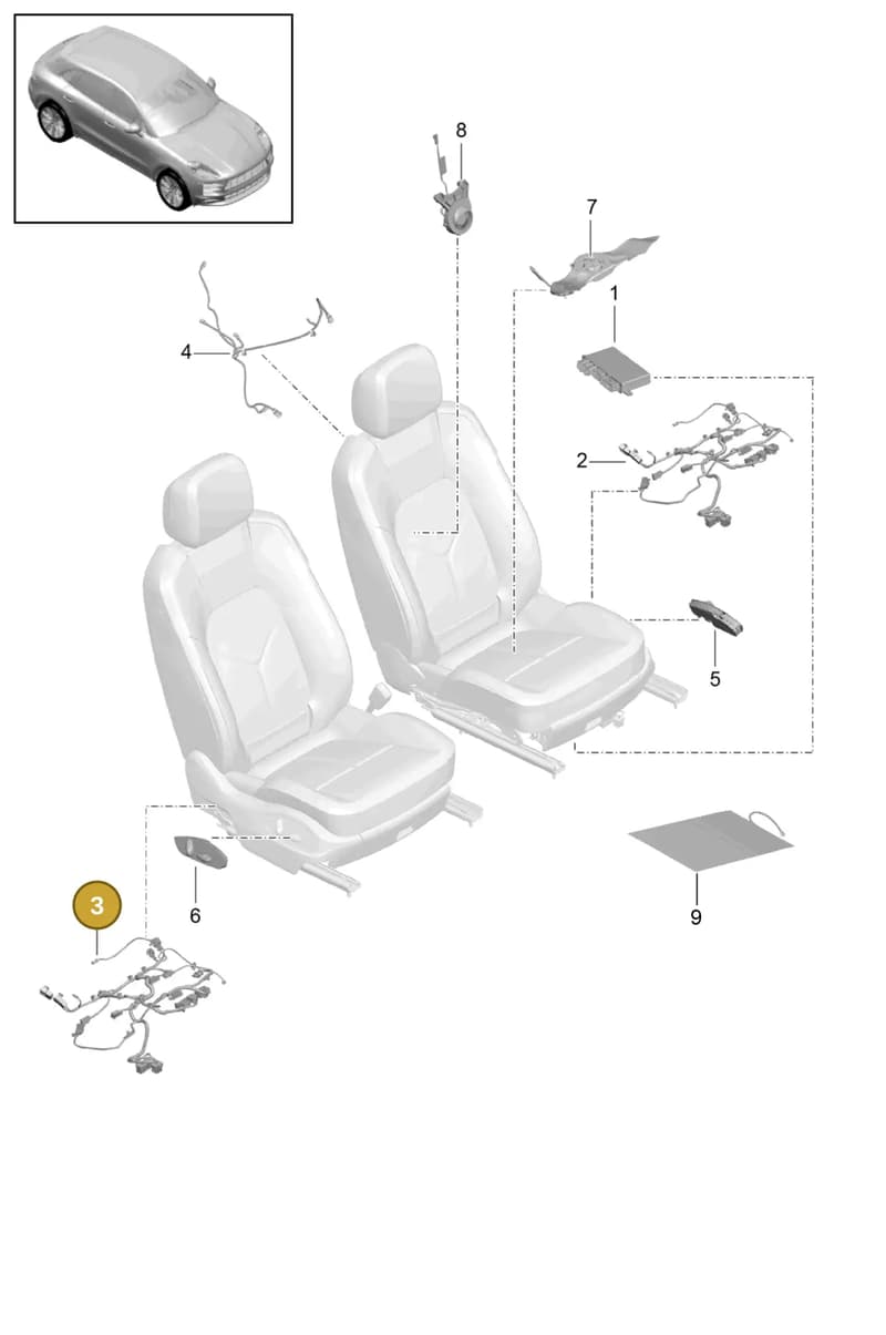 95B971364CL — Porsche Macan (2018-2022) diagram p52817510, position 3