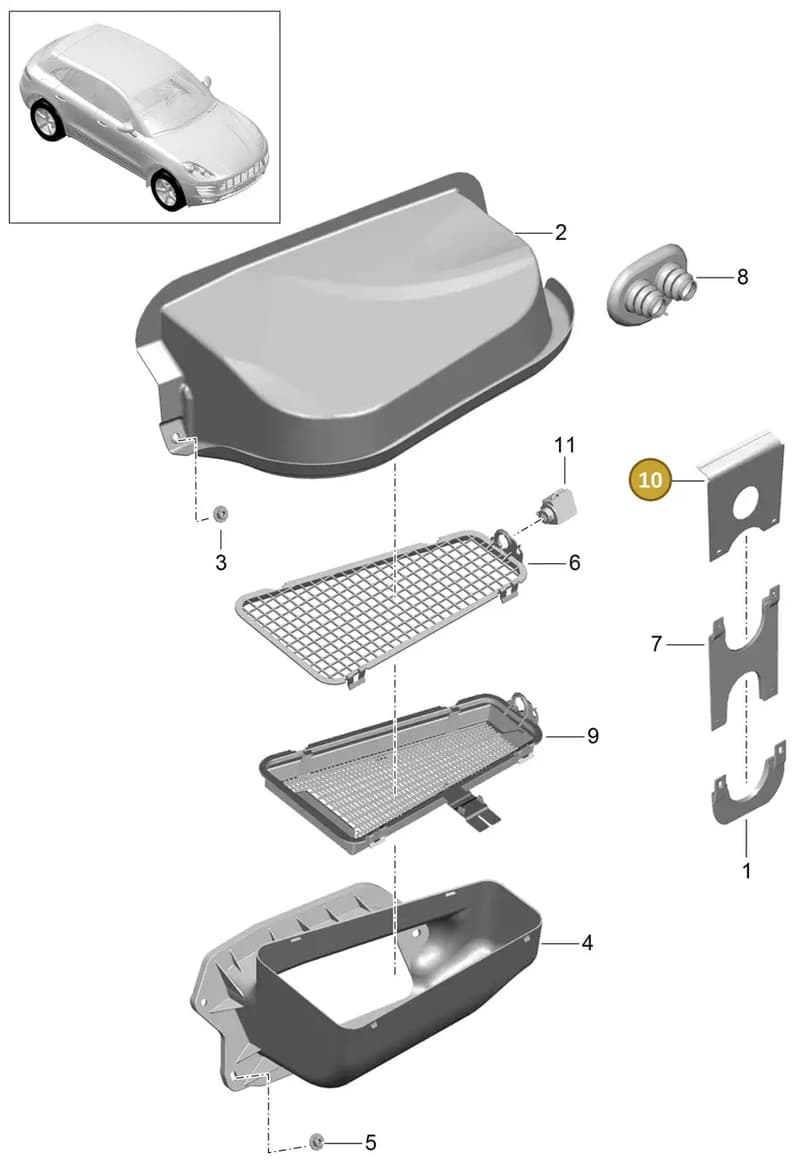 95B971824C — Porsche Macan (2013-2018) diagram p44813090, position 10