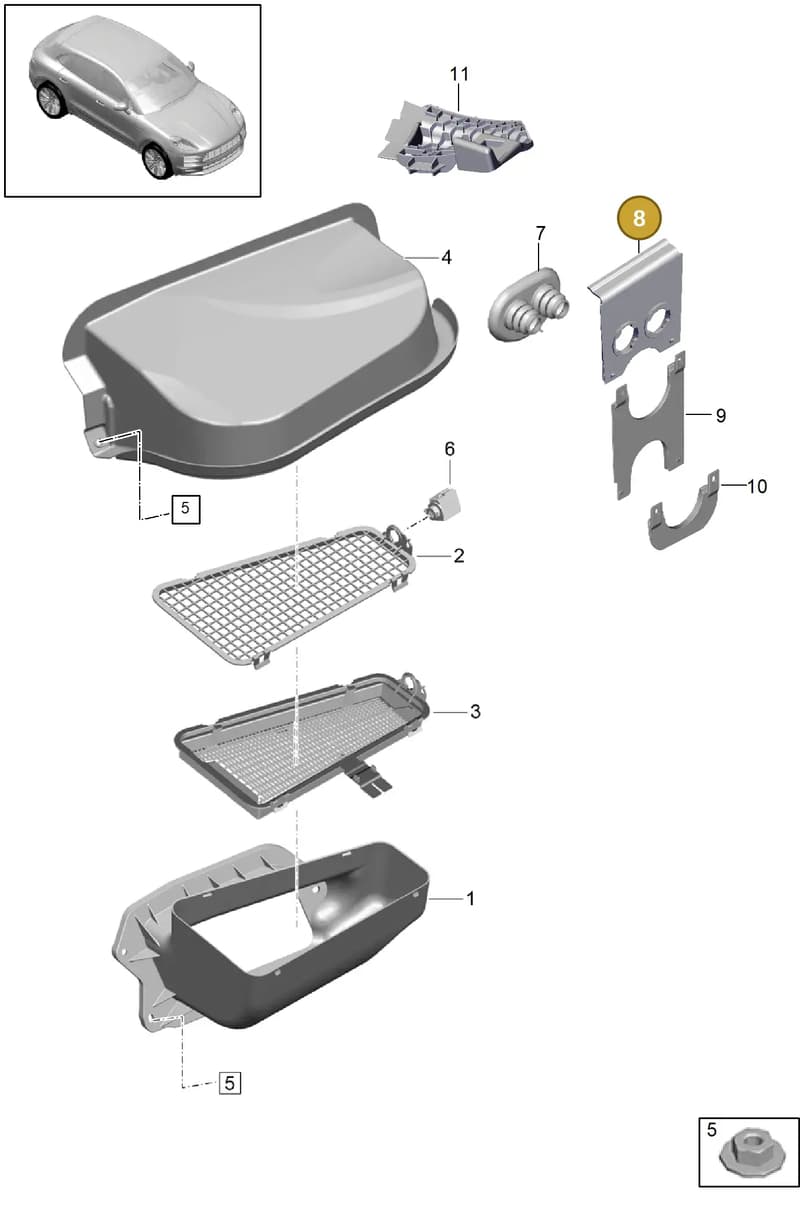 95B971824F — Porsche Macan (2018-2022) diagram p52814150, position 8