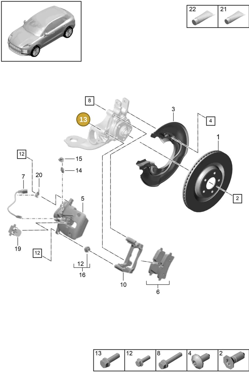 95B971865C — Porsche Macan (2018-2022) diagram p52000160, position 13