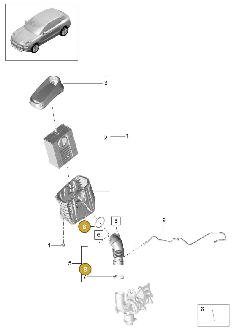 95B974901QY — Porsche Macan (2018-2022) diagram p52000142, position 8