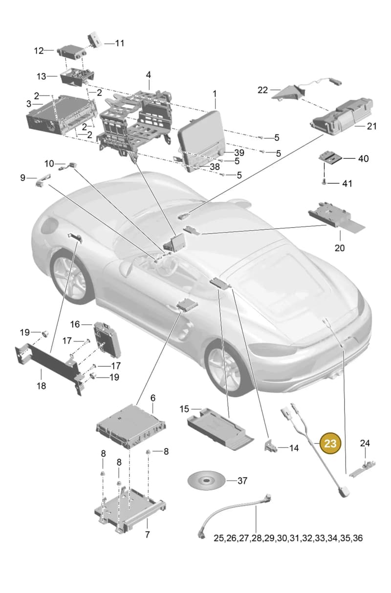 95B980551L — Porsche Cayman (2016-2019) diagram p50911000, position 23
