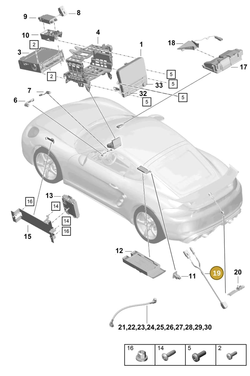 95B980551L — Porsche Cayman (2019-2022) diagram p55911000, position 19