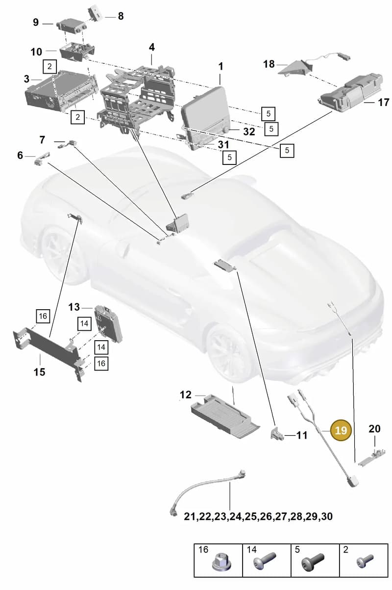 95B980551L — Porsche Boxster Spyder (2019-2020) diagram p54911000, position 19