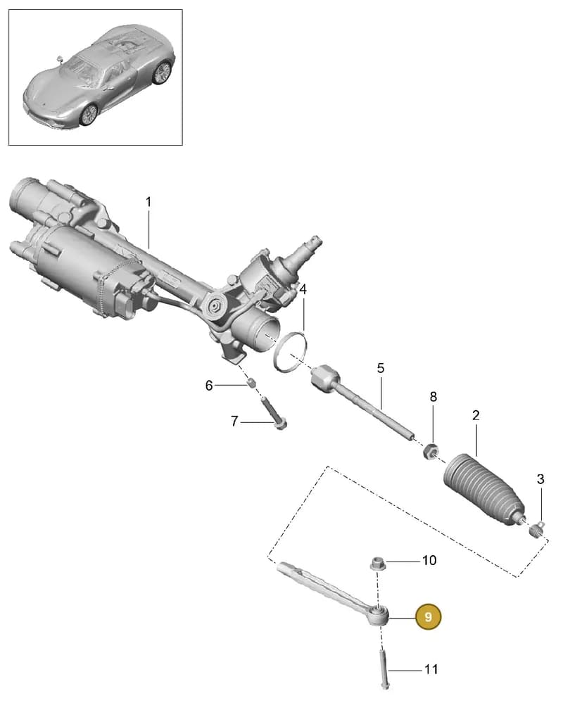 95B998540C5Q0 — Porsche 918 Spyder (2014-2015) diagram p43403000, position 9