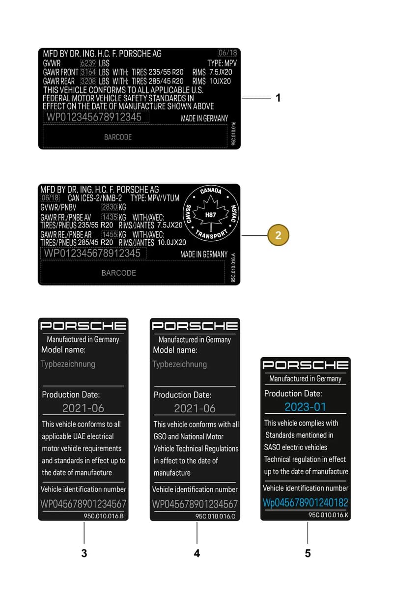 95C010016G — Porsche Macan (2024-2024) diagram p61003200, position 2