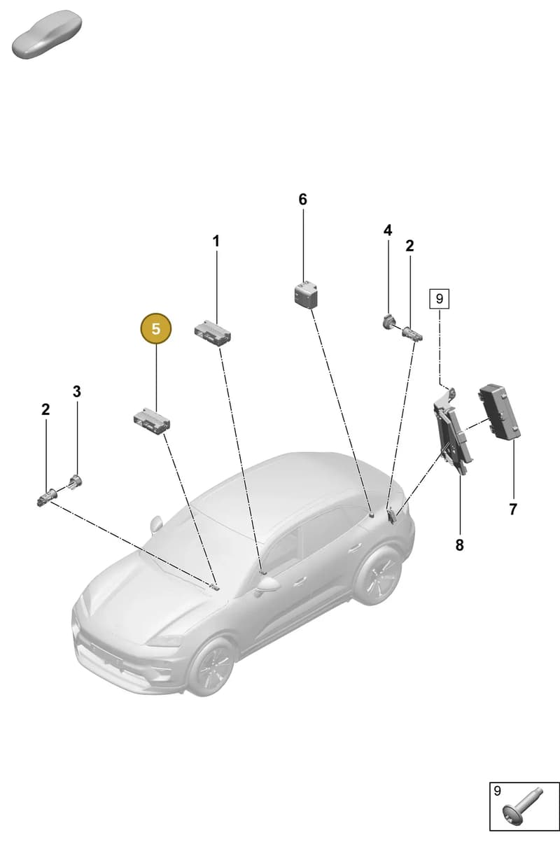 95C035700ABLK — Porsche Macan (2024-2024) diagram p61905700, position 5