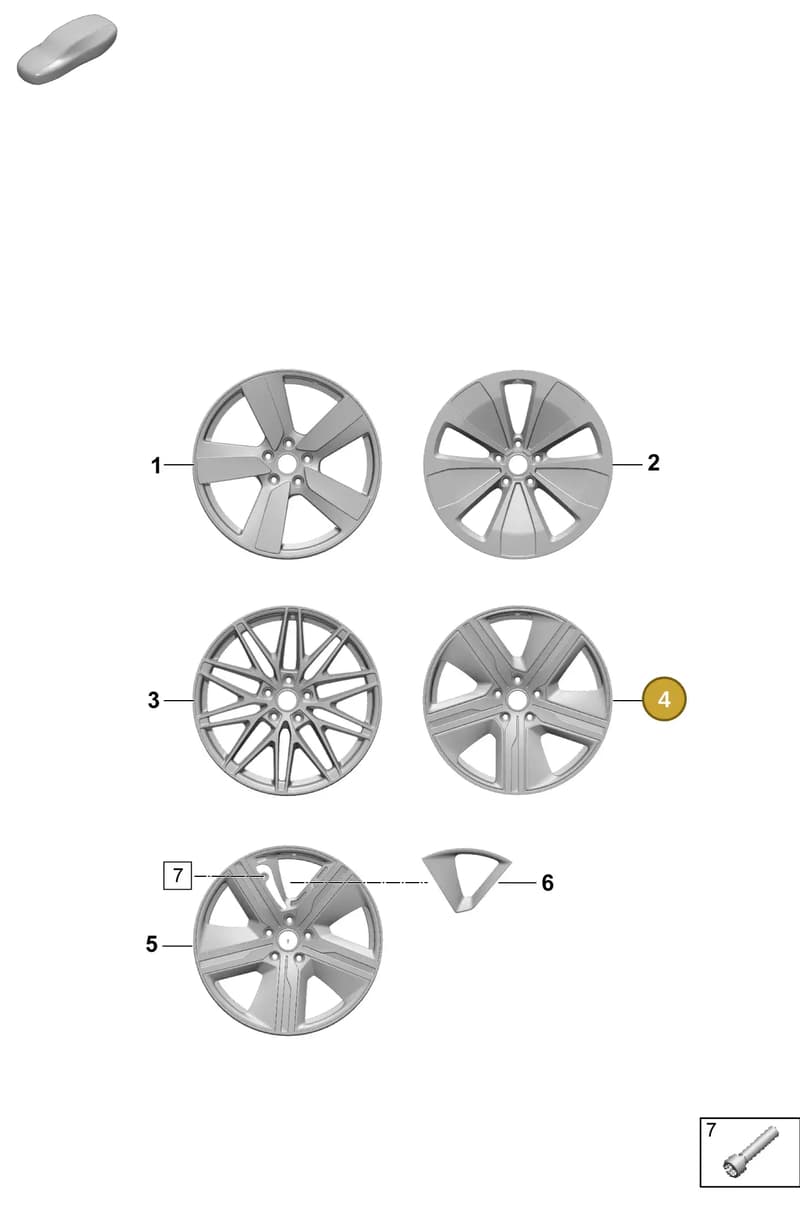 95C601025POU7 — Porsche Macan (2024-2024) diagram p61601200, position 4