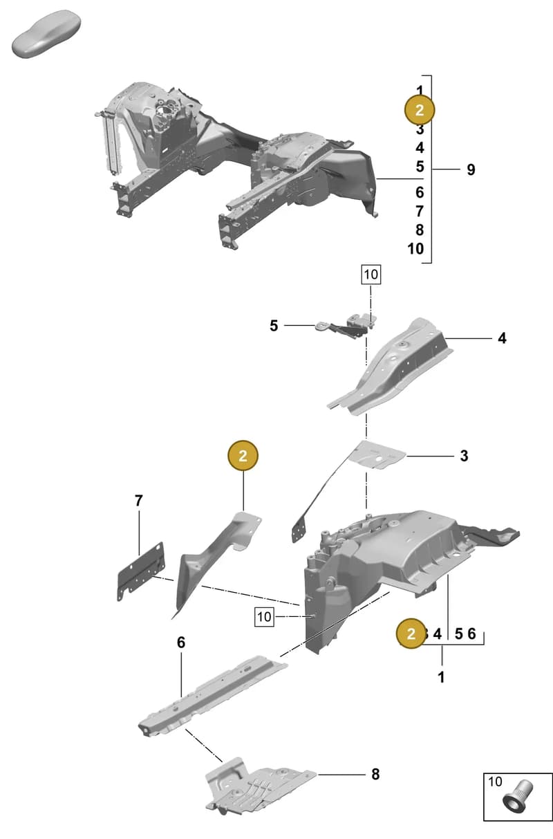 95C805457YGRV — Porsche Macan (2024-2024) diagram p61801110, position 2