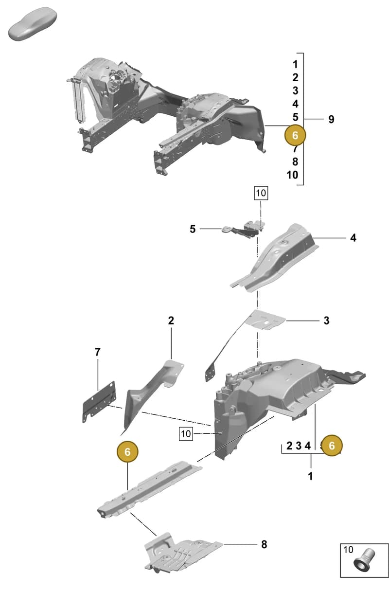 95C805604YGRV — Porsche Macan (2024-2024) diagram p61801110, position 6