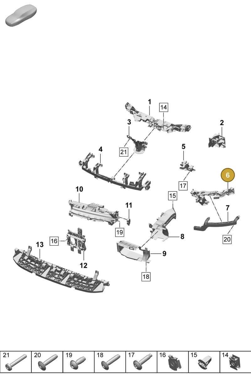 95C807419Y — Porsche Macan (2024-2024) diagram p61802100, position 6