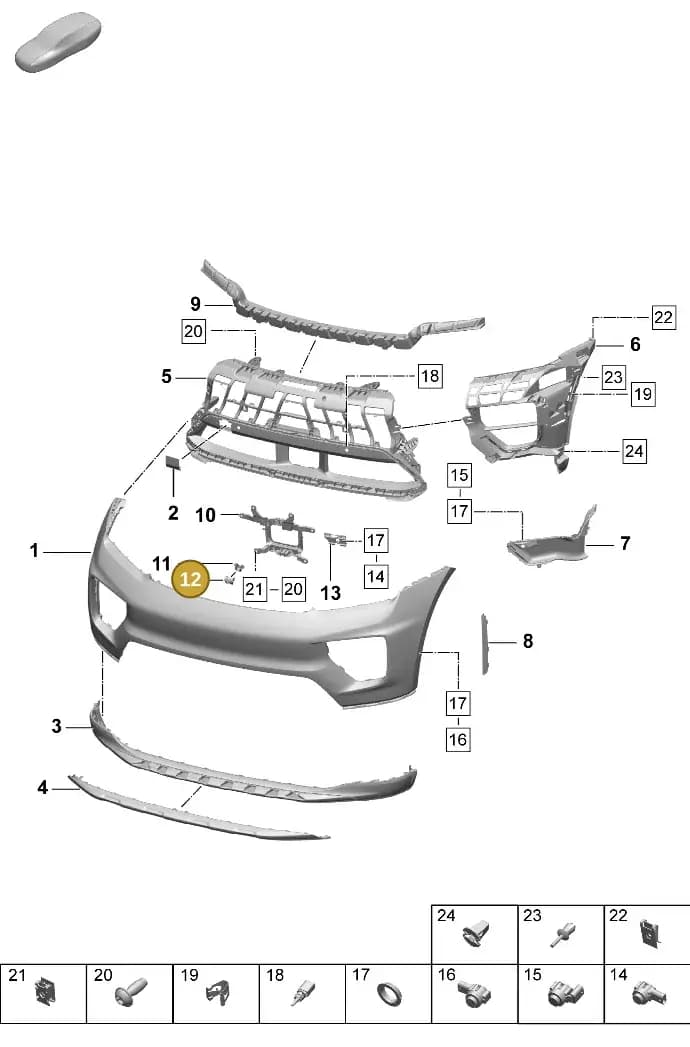 95C807644AOK1 — Porsche Macan (2024-2024) diagram p61802040, position 12