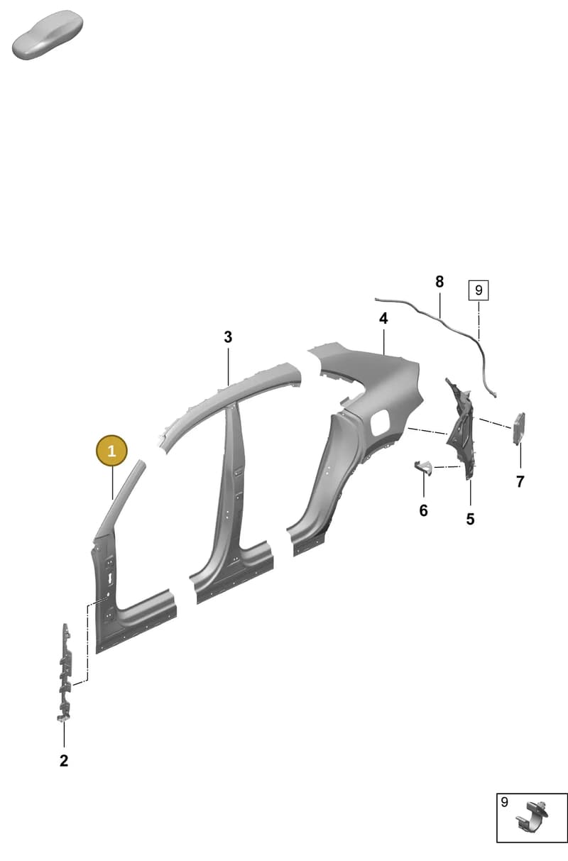 95C809010YGRV — Porsche Macan (2024-2024) diagram p61801550, position 1