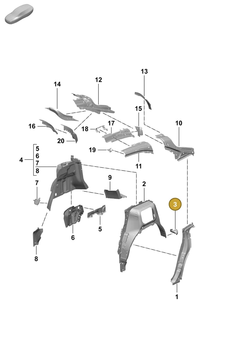 95C809091YGRV — Porsche Macan (2024-2024) diagram p61801525, position 3