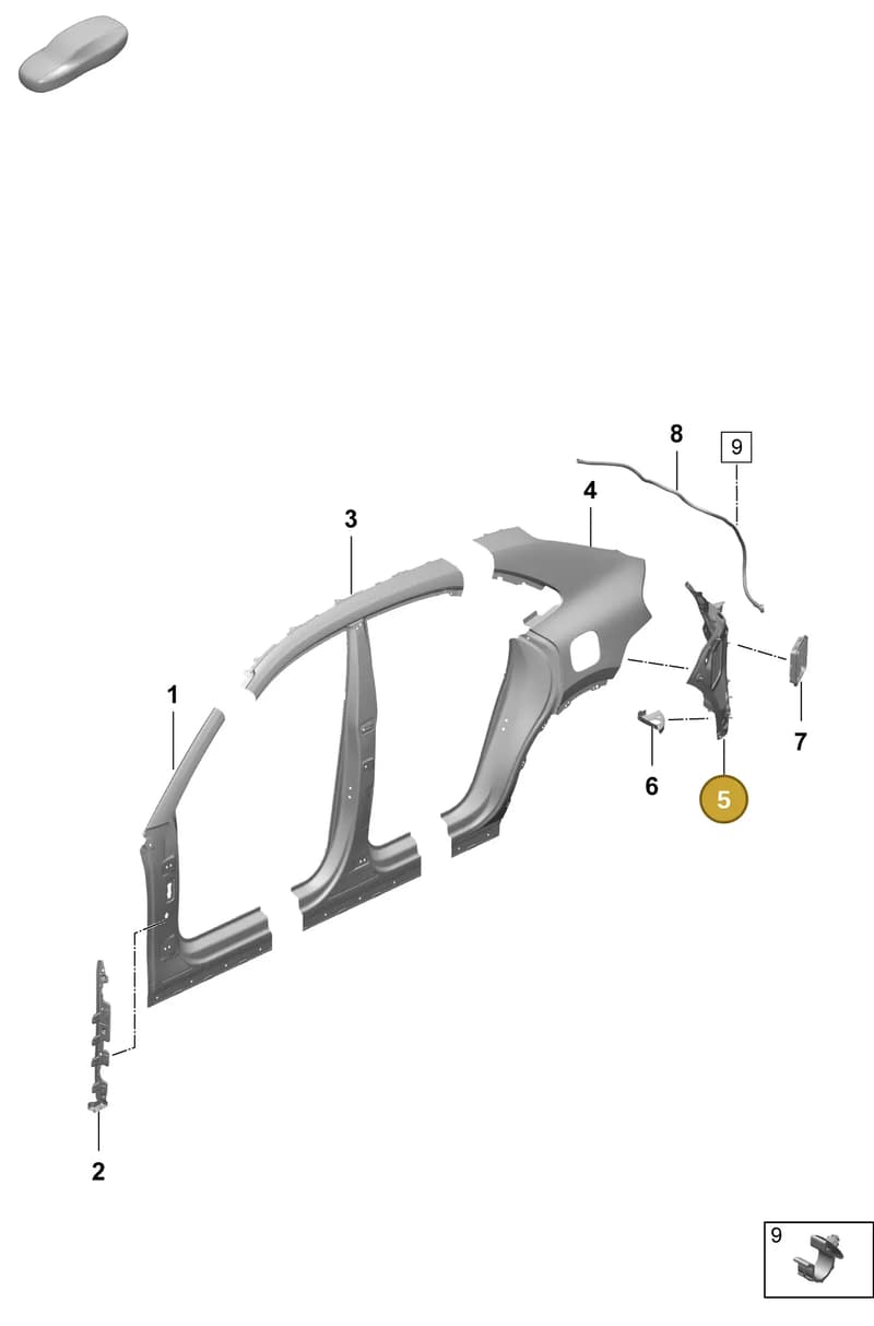 95C809458YGRV — Porsche Macan (2024-2024) diagram p61801550, position 5