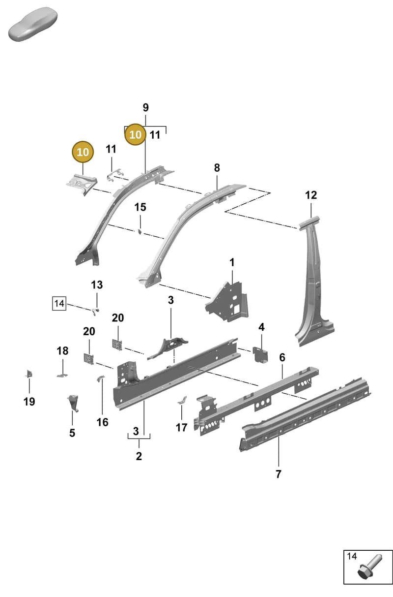 95C817964YGRV — Porsche Macan (2024-2024) diagram p61801500, position 10