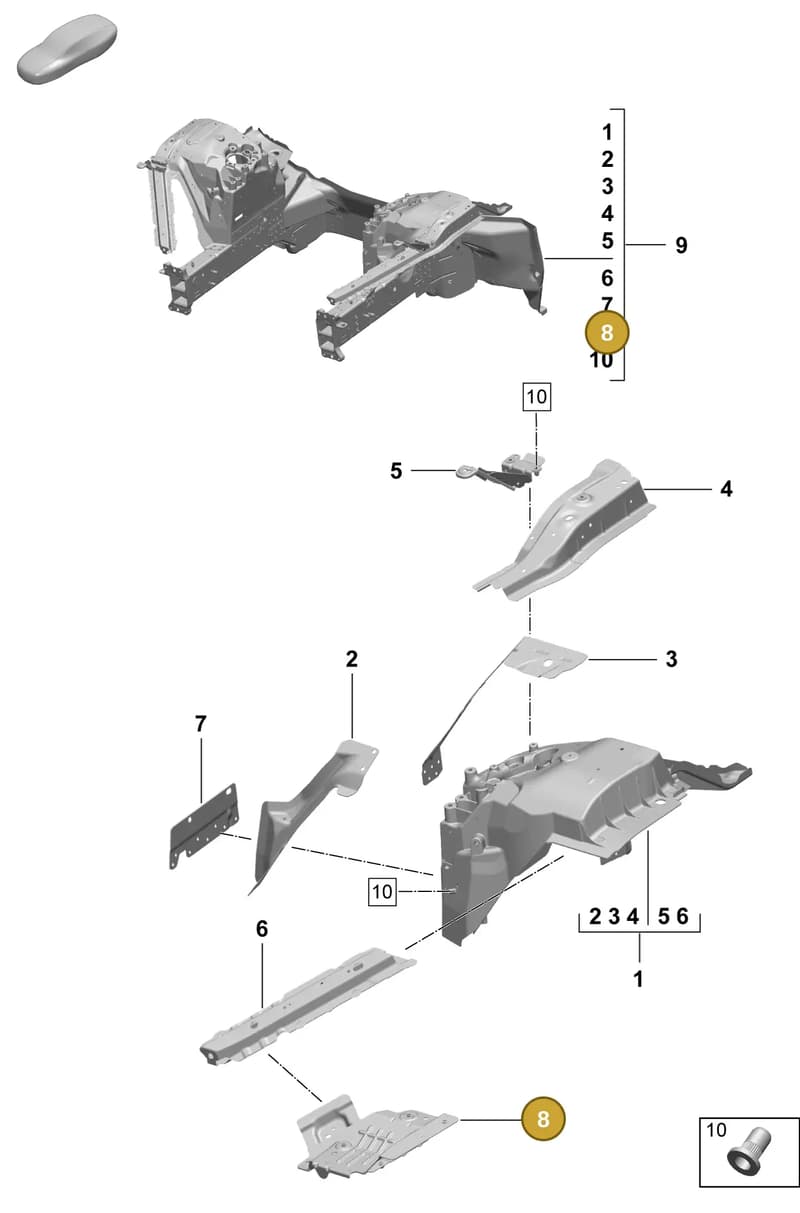 95C821136YGRV — Porsche Macan (2024-2024) diagram p61801110, position 8