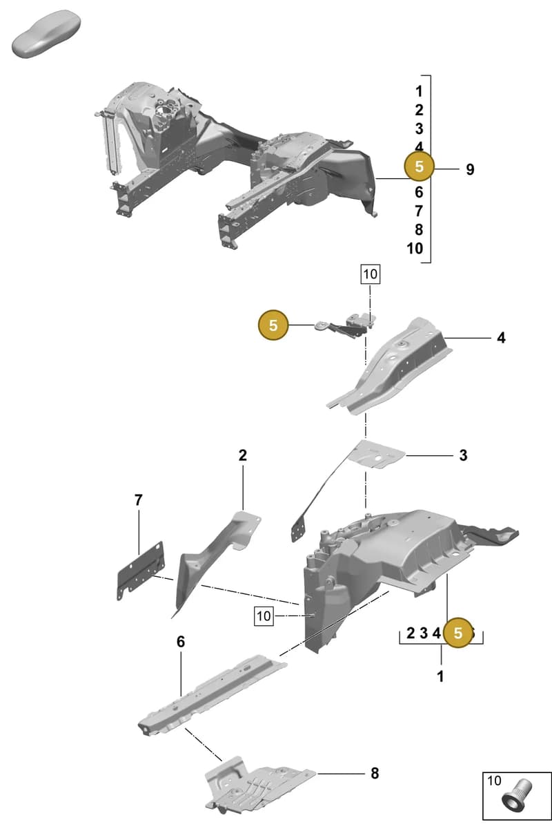 95C821167YGRV — Porsche Macan (2024-2024) diagram p61801110, position 5