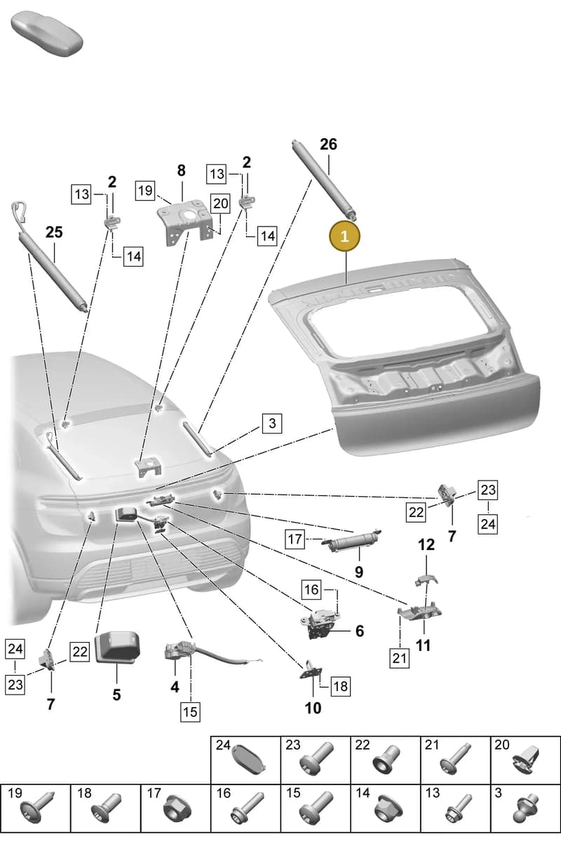 95C827025BYGRV — Porsche Macan (2024-2024) diagram p61803100, position 1