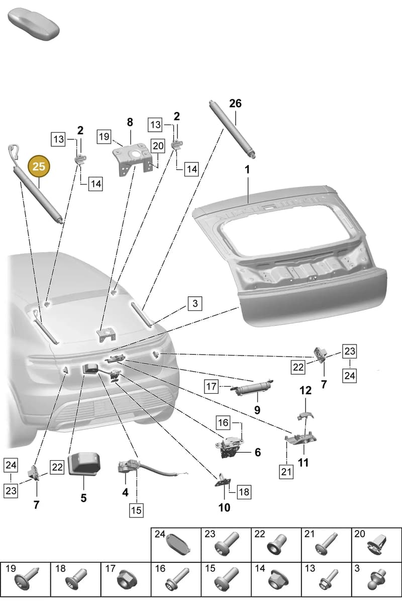95C827851B — Porsche Macan (2024-2024) diagram p61803100, position 25