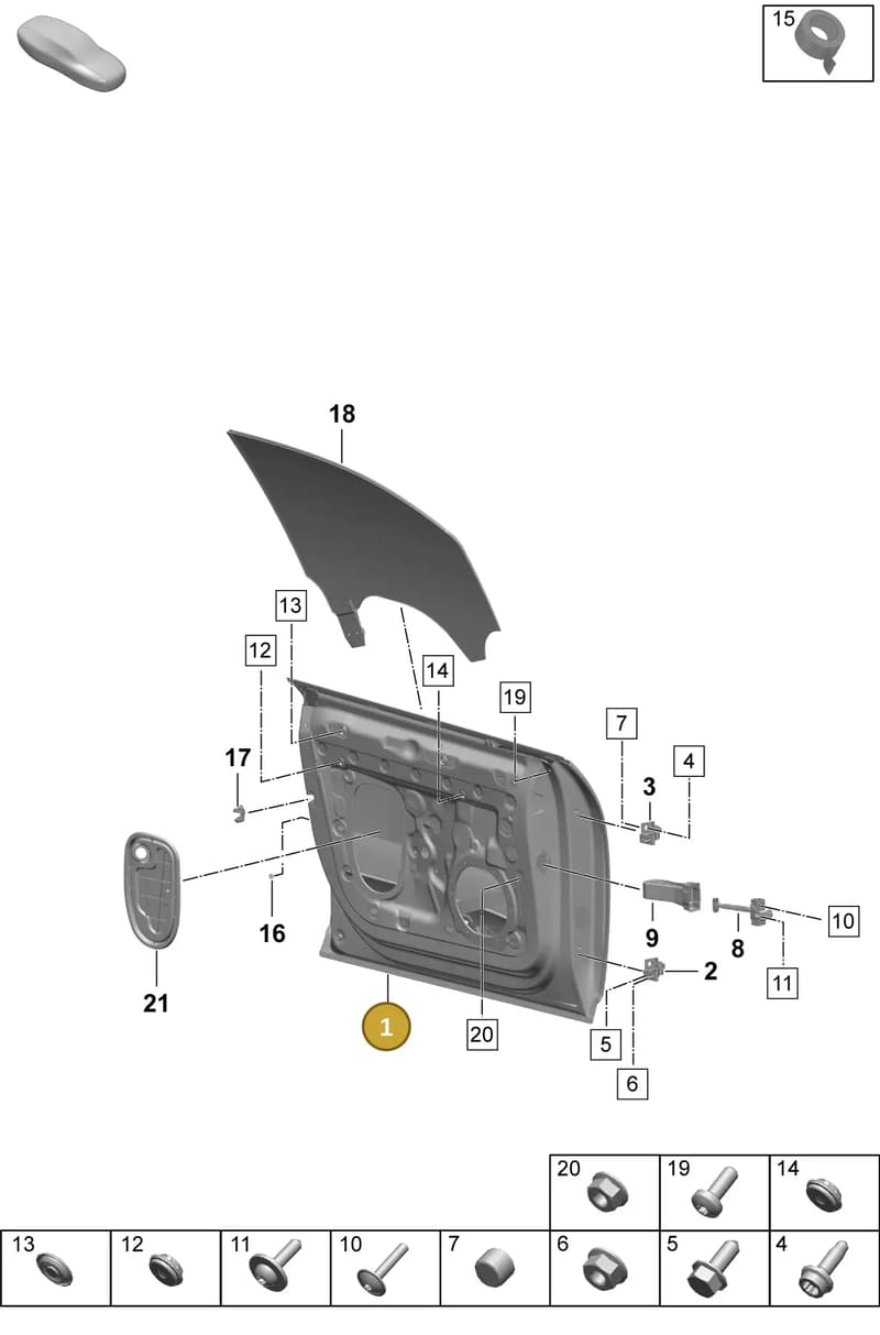 95C831052YGRV — Porsche Macan (2024-2024) diagram p61804000, position 1