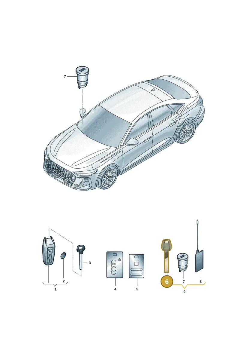 95C837216AIF — Audi A5 Limousine (2024-2025) diagram 8wh837010, position 6
