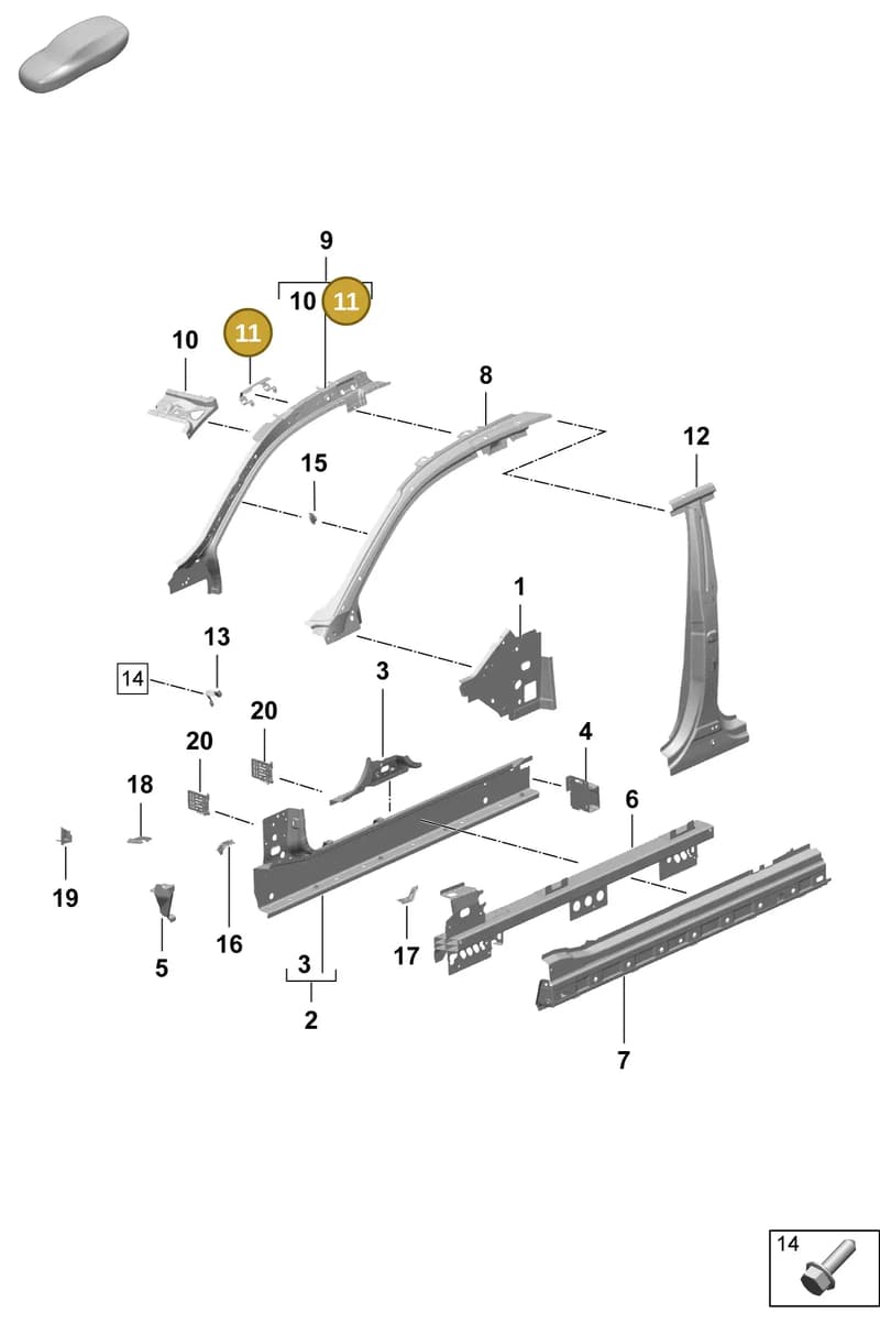 95C857648YGRV — Porsche Macan (2024-2024) diagram p61801500, position 11
