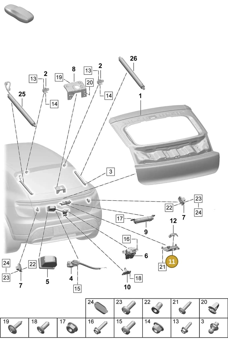 95C860584BOK1 — Porsche Macan (2024-2024) diagram p61803100, position 11