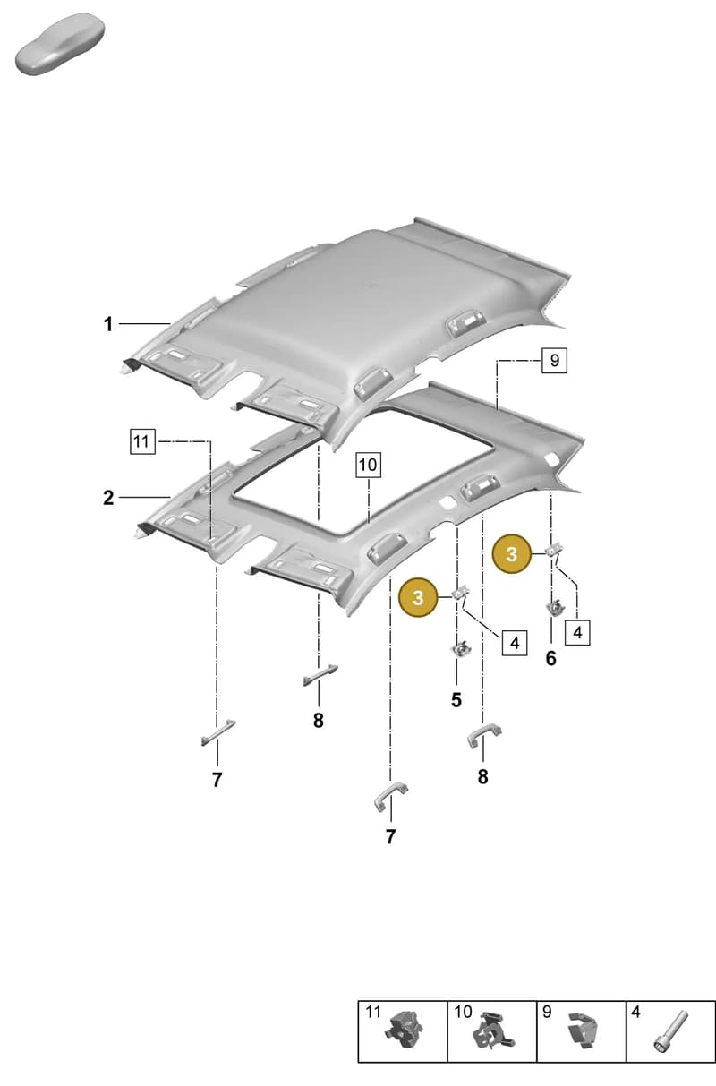 95C861688A — Porsche Macan (2024-2024) diagram p61807300, position 3