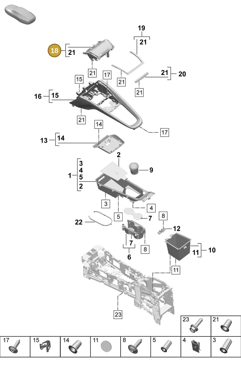95C864051DBLK — Porsche Macan (2024-2024) diagram p61809300, position 18
