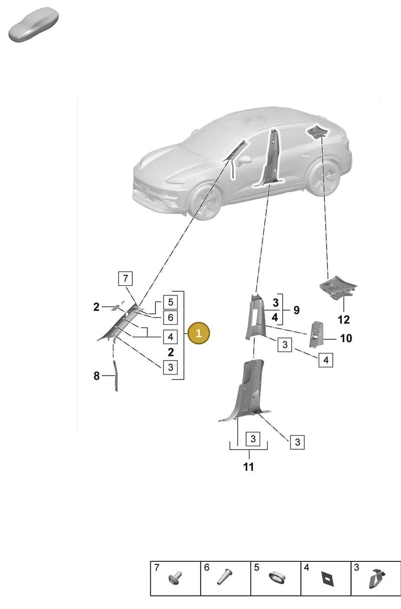 95C867233ABLK — Porsche Macan (2024-2024) diagram p61807200, position 1