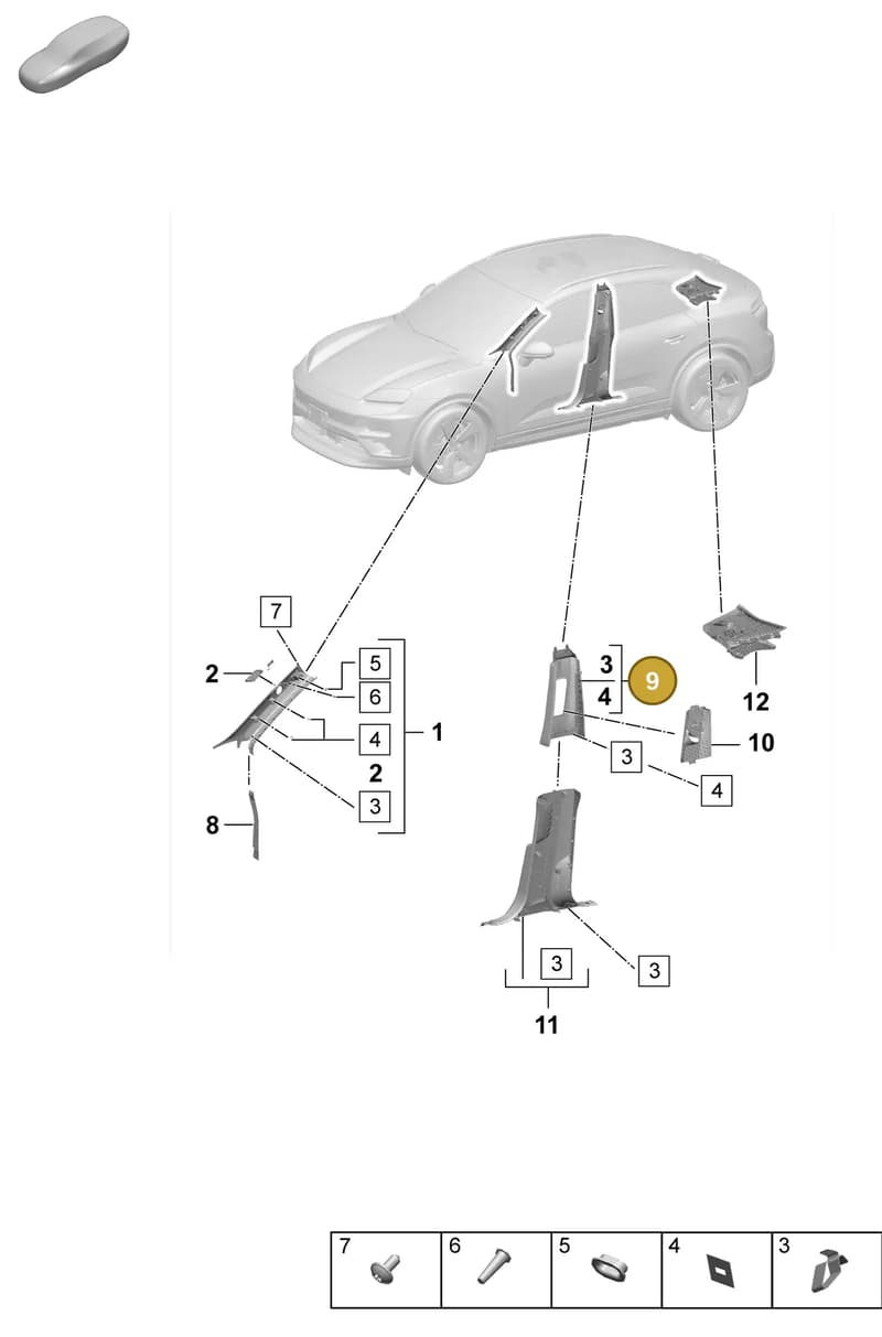 95C867244ABLK — Porsche Macan (2024-2024) diagram p61807200, position 9