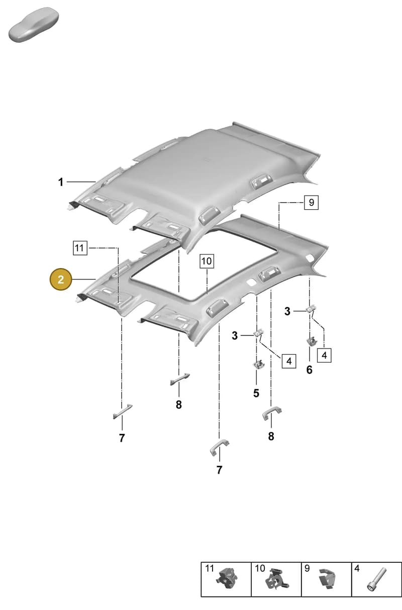 95C867501AEBLK — Porsche Macan (2024-2024) diagram p61807300, position 2