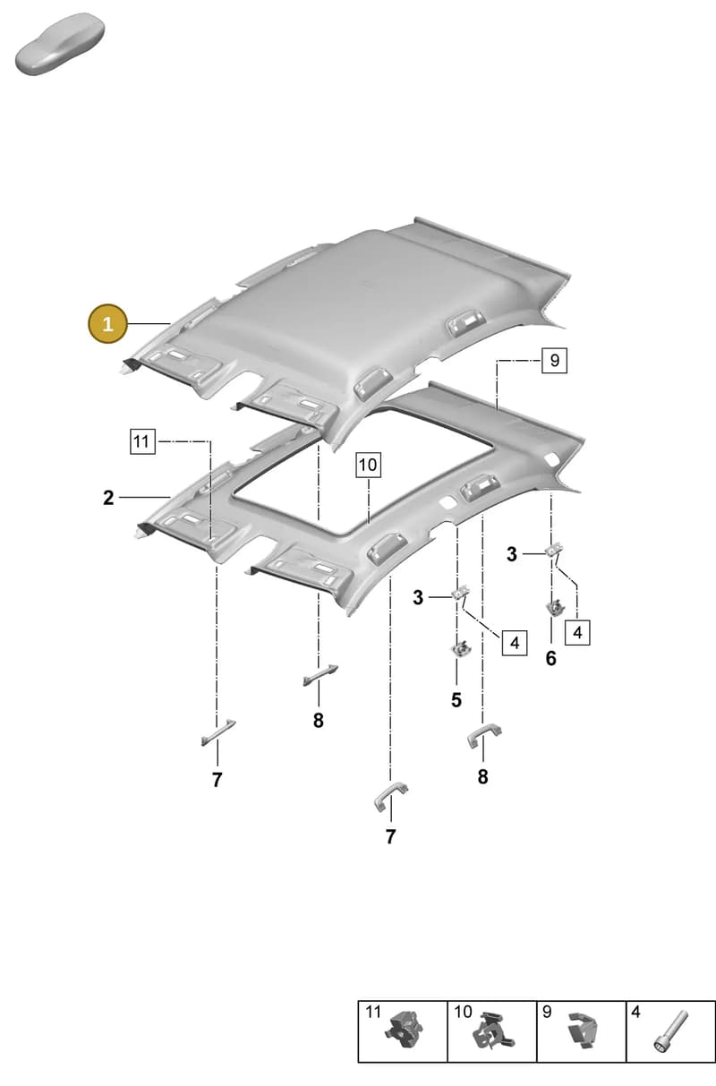 95C867501RBLK — Porsche Macan (2024-2024) diagram p61807300, position 1