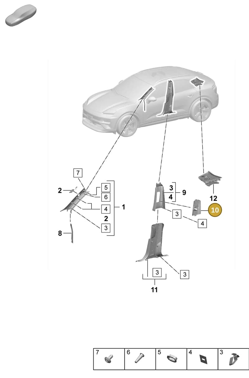 95C868312BLK — Porsche Macan (2024-2024) diagram p61807200, position 10