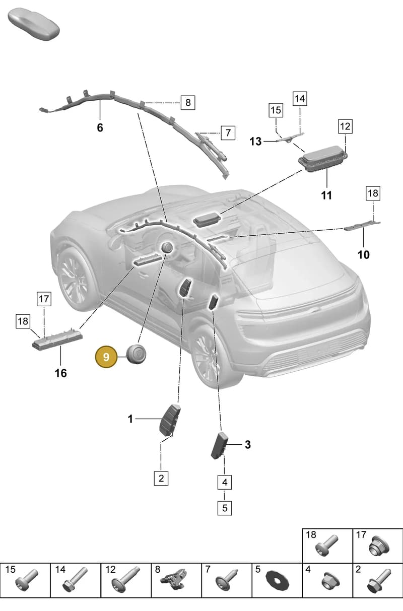 95C880201RIA6 — Porsche Macan (2024-2024) diagram p61812500, position 9
