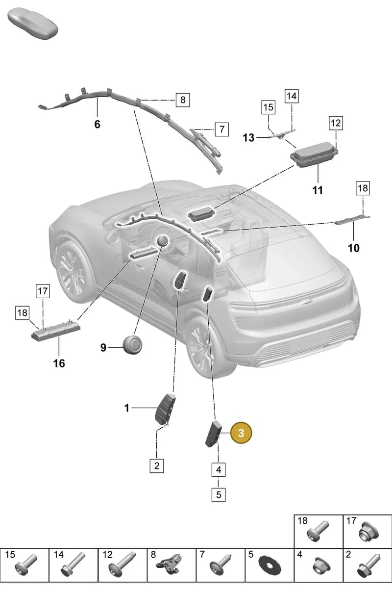 95C880441E — Porsche Macan (2024-2024) diagram p61812500, position 3