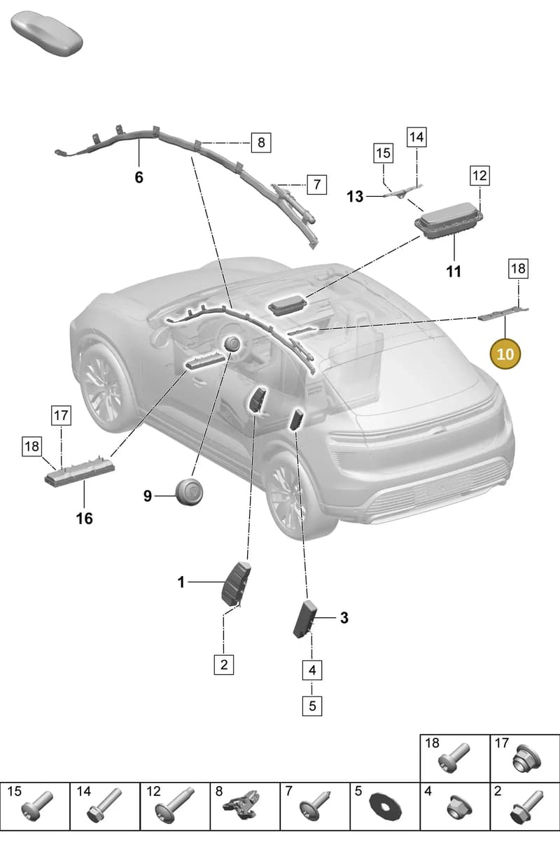 95C880994A — Porsche Macan (2024-2024) diagram p61812500, position 10