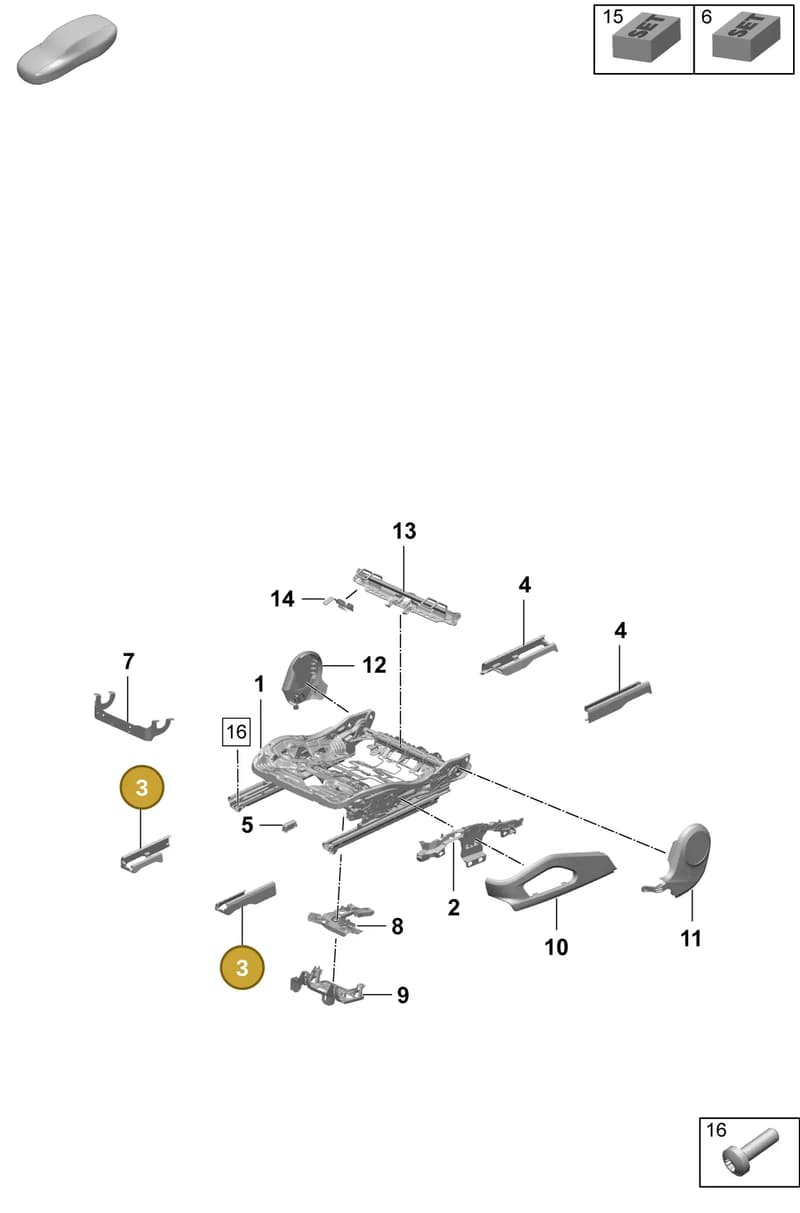 95C881477BLK — Porsche Macan (2024-2024) diagram p61817120, position 3
