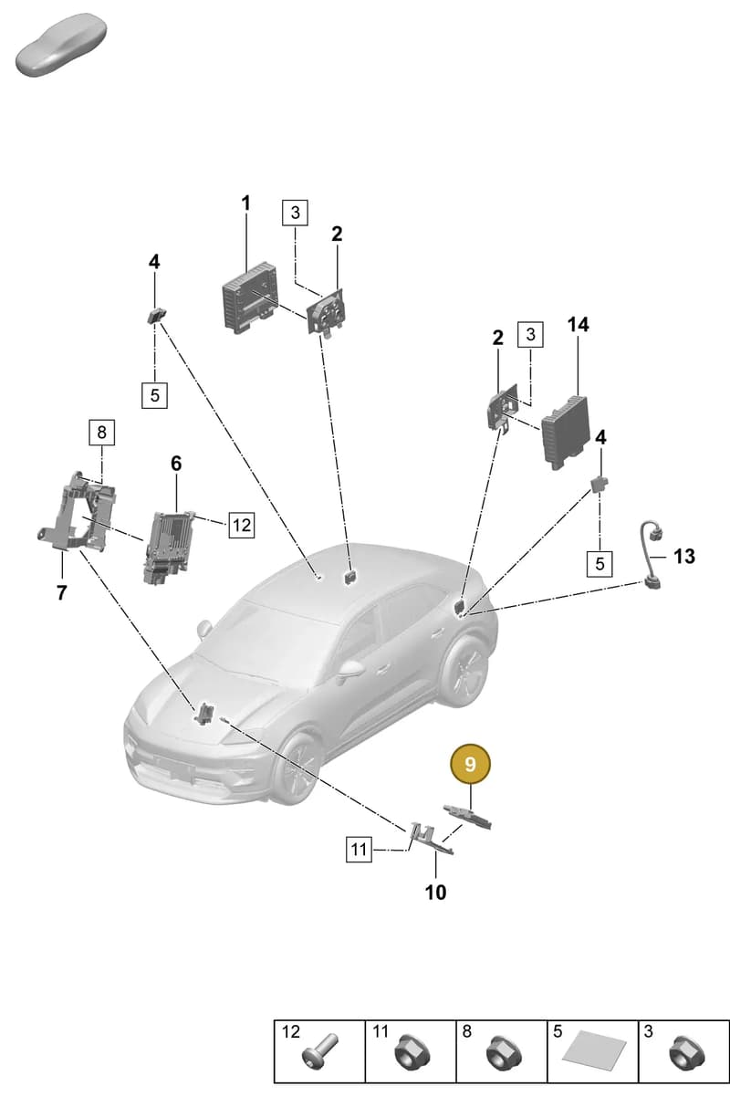 95C907045D — Porsche Macan (2024-2024) diagram p61901020, position 9