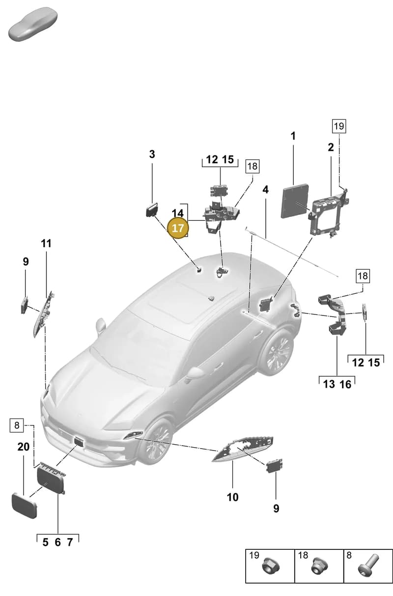 95C907462A — Porsche Macan (2024-2024) diagram p61901300, position 17
