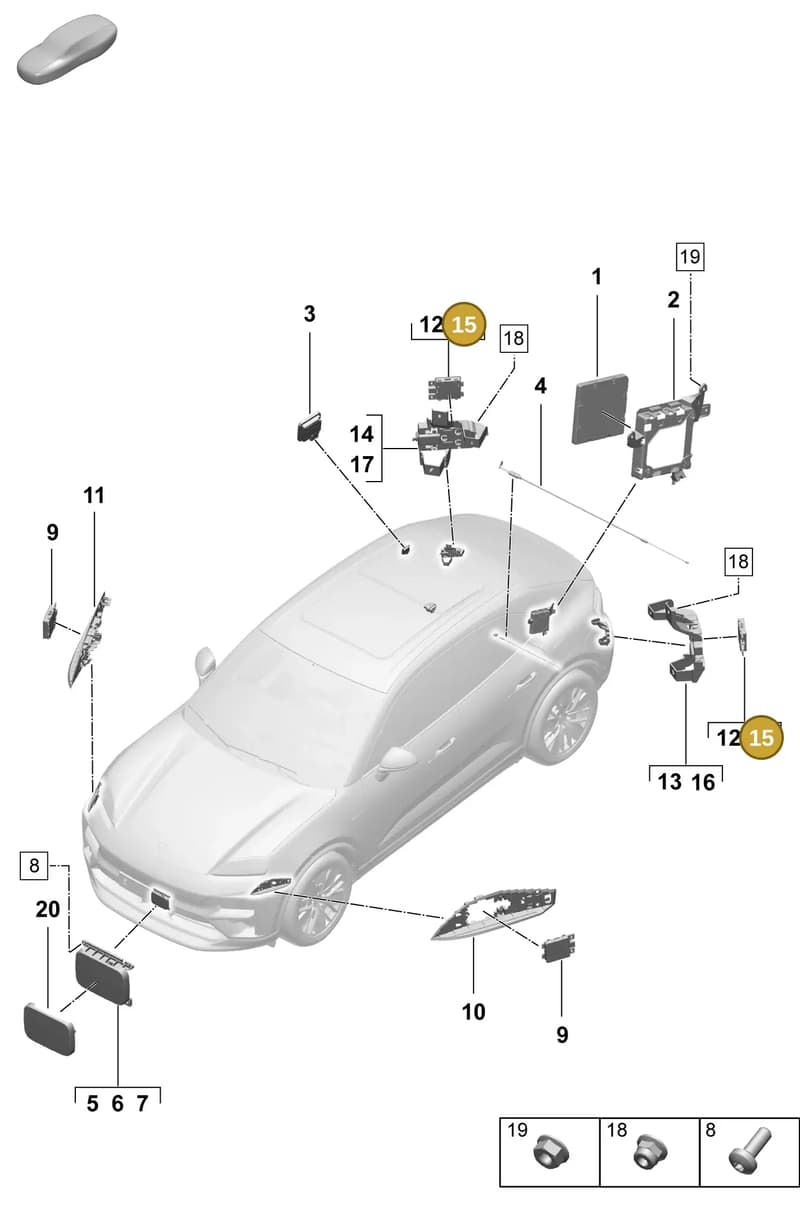 95C907550BA — Porsche Macan (2024-2024) diagram p61901300, position 15