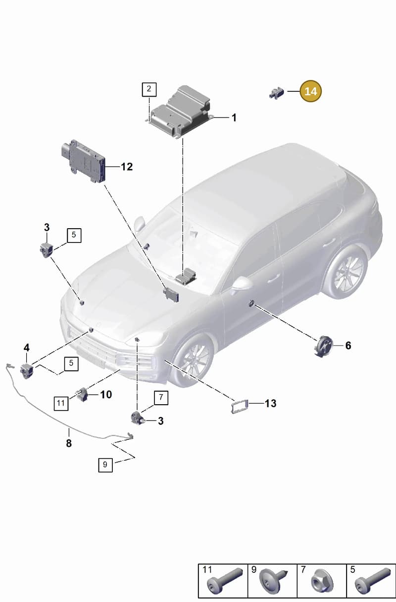 95C907651 — Porsche Cayenne Coupe (2023-2023) diagram p60901900, position 14