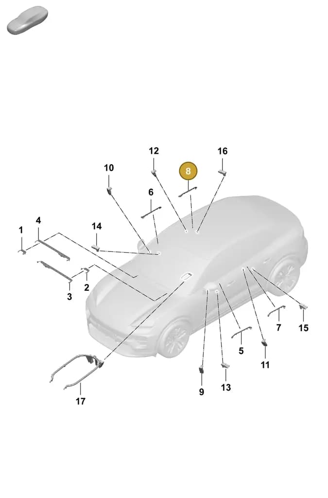 95C947096B — Porsche Macan (2024-2024) diagram p61905300, position 8