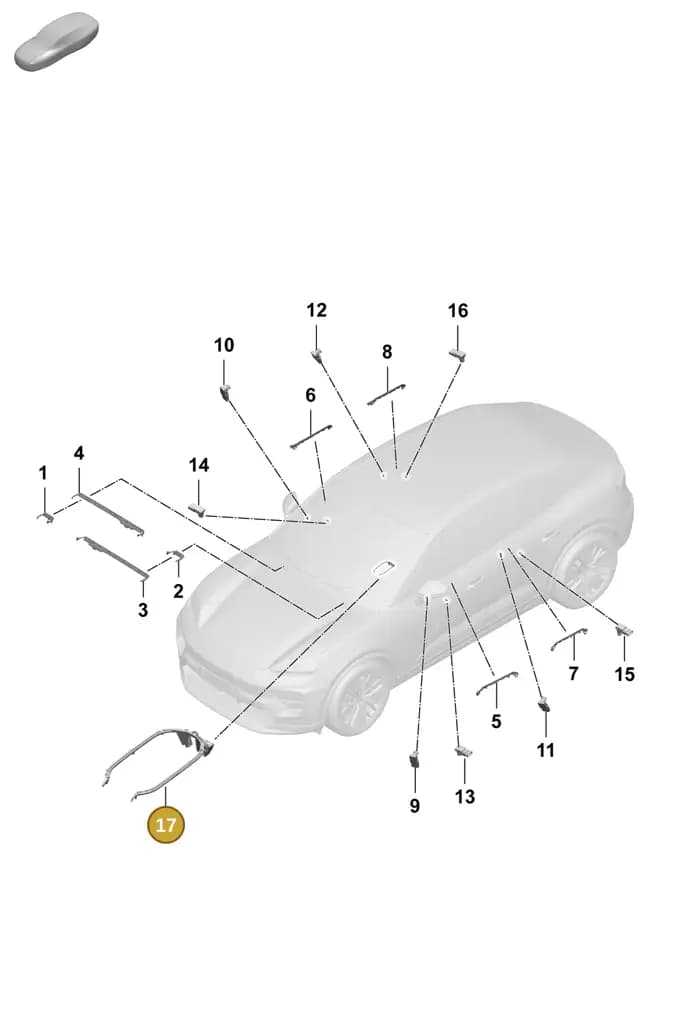 95C947409A — Porsche Macan (2024-2024) diagram p61905300, position 17