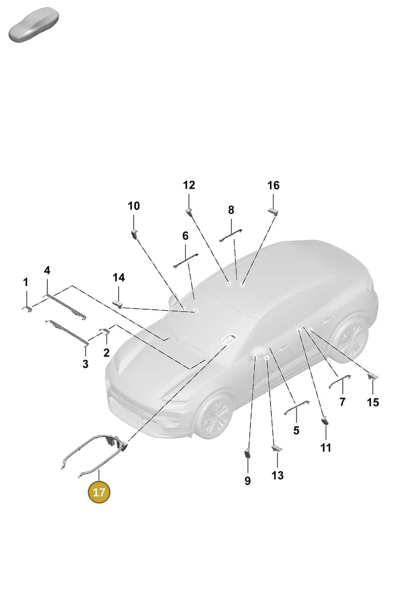 95C947409A — Porsche Macan (2024-2024) diagram p61905300, position 17