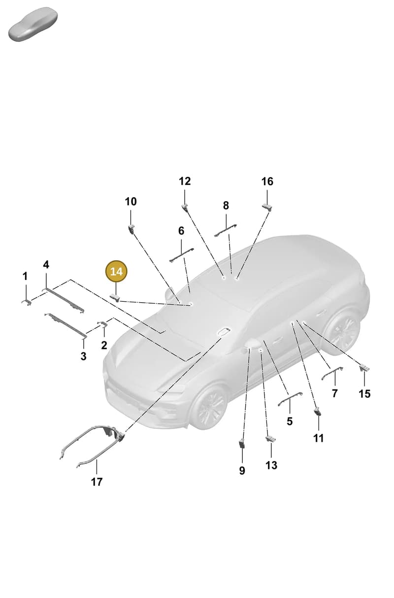 95C947581E — Porsche Macan (2024-2024) diagram p61905300, position 14