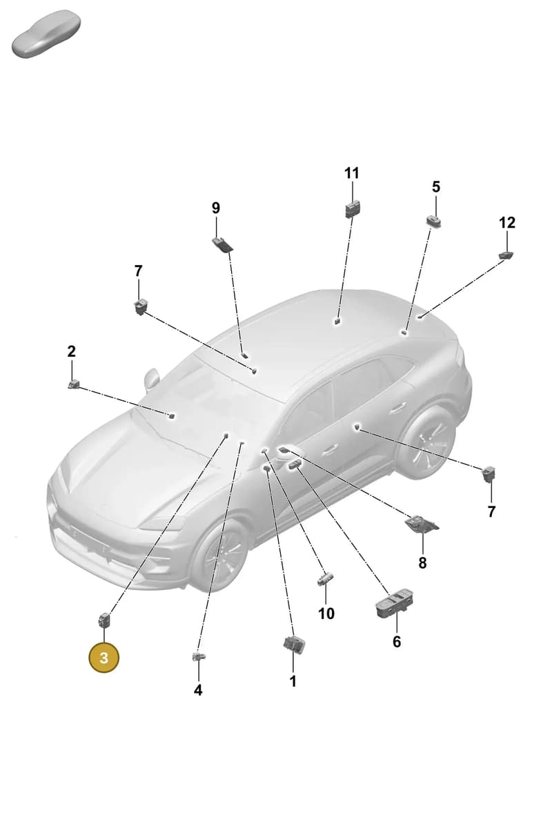 95C953509COV3 — Porsche Macan (2024-2024) diagram p61905500, position 3